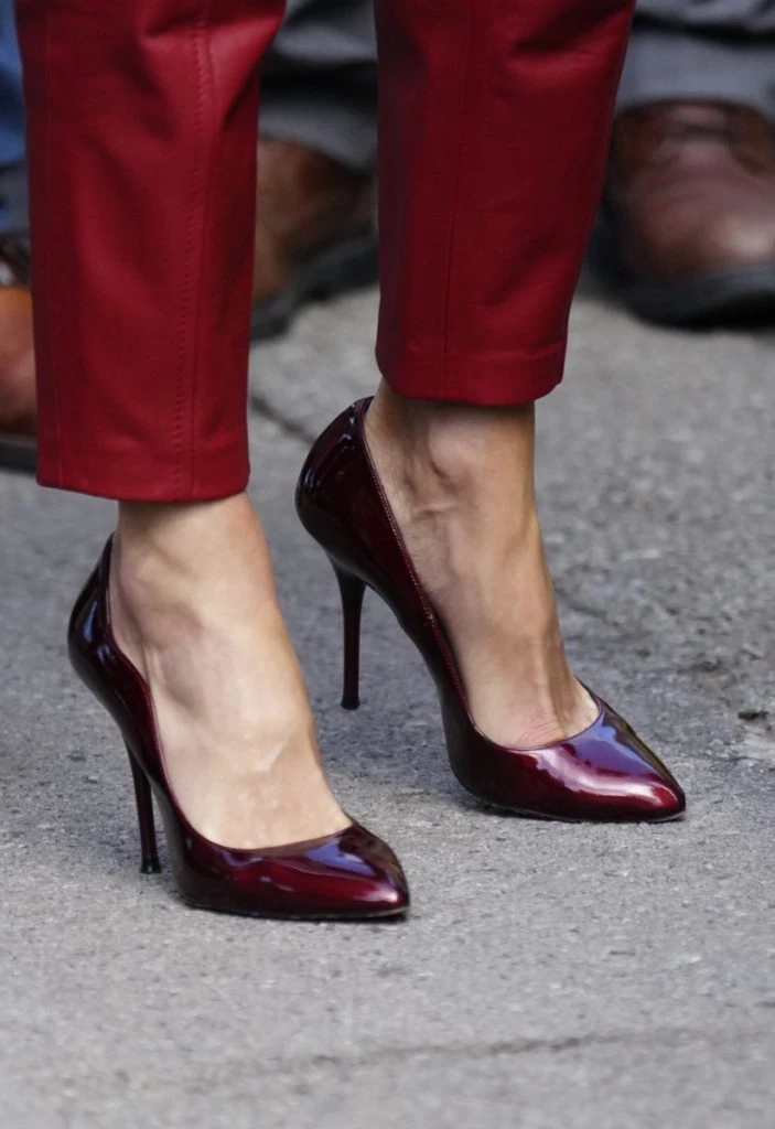 Letizia con pantalones de cuero