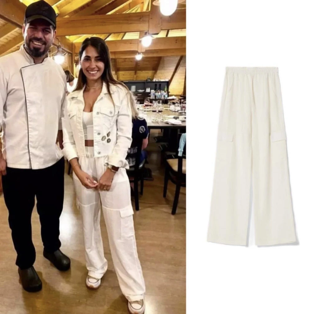 Antonela Roccuzzo y su look en un restaurante de Iguazú. Foto: Instagram.