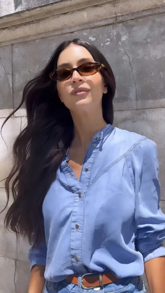 Zaira Nara y su look denim total. Foto: Instagram.