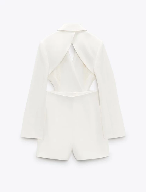 El mono blazer de Zara que lució Sonia Zavaleta en su casamiento. Foto: web.