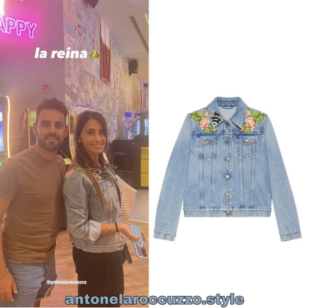 Antonela Roccuzzo y su look por las calles de Qatar. Foto: @antonelaroccuzzo.style.