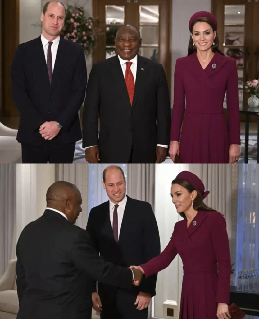 Los príncipes de Gales junto al presidente de Sudáfrica. Foto: Instagram.
