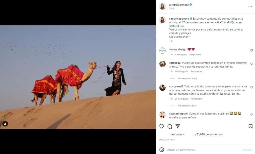 La China Suárez anunció que conducirá un programa especial sobre Qatar