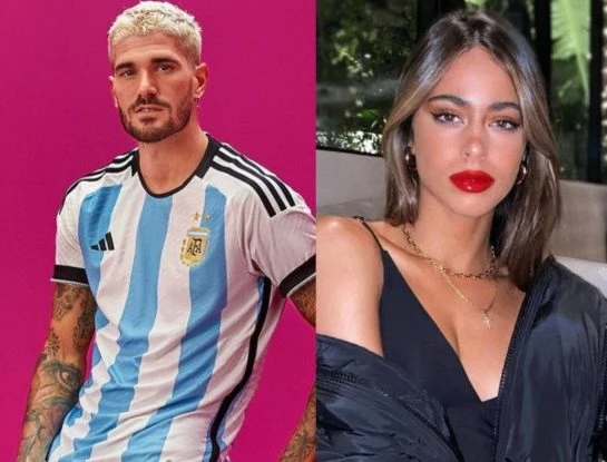 Rodrigo de Paul estrenó botines dedicados a Tini Stoessel: qué hizo con los de Camila Homs