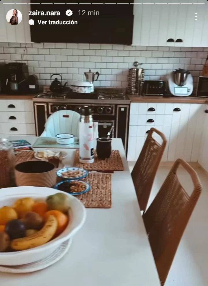 Zaira Nara compartió fotos de su espectacular cocina
