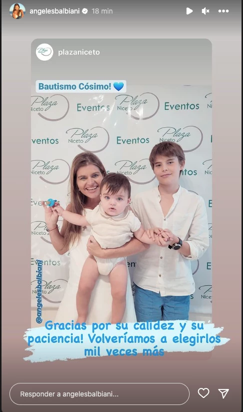 Angie Balbiani bautismo de Cósimo