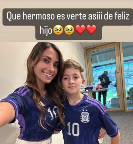 Antonela con su hijo mayor