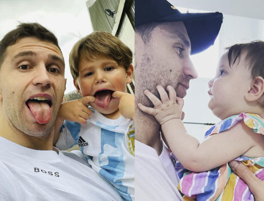 "Dibu" Martínez reveló qué sintió después del nacimiento de sus hijos, Santi y Ava