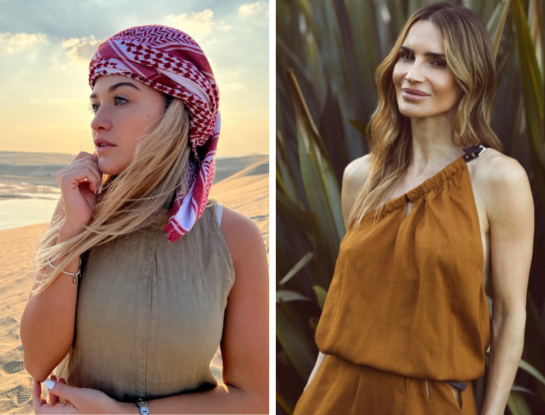Desde Sofi Calzetti en Qatar a María Vázquez en Buenos Aires, los tonos tierra también son tendencia en verano