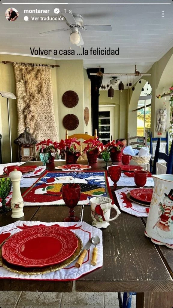 El comedor estilo rústico de Ricardo Montaner