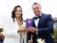 El look sastrero romántico de Luciana Aymar para su boda al aire libre con Fernando González