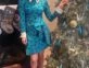 El vestido estampado en color turquesa de Jennifer Lopez que lució en Navidad