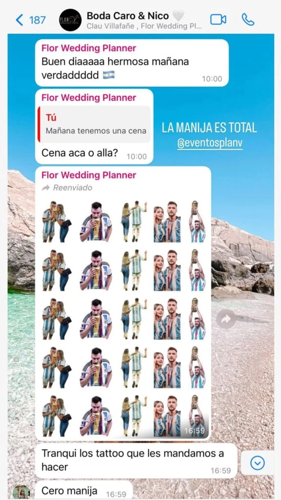 El original detalle que eligieron Nicolás Tagliafico y Caro Calvagni para su boda