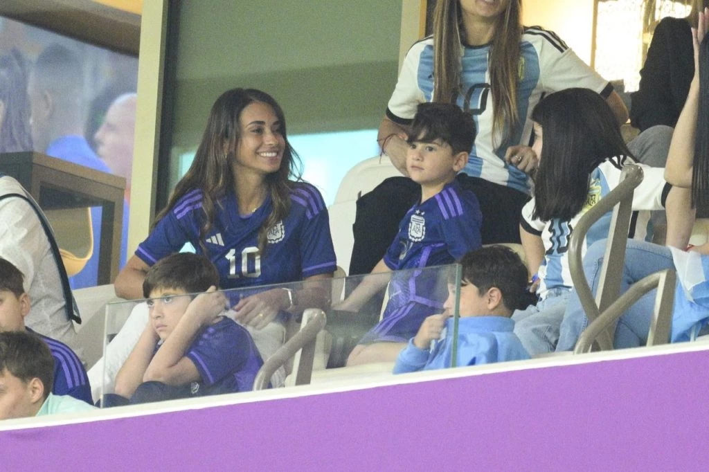 Antonela Roccuzzo en el partido contra Países Bajos
