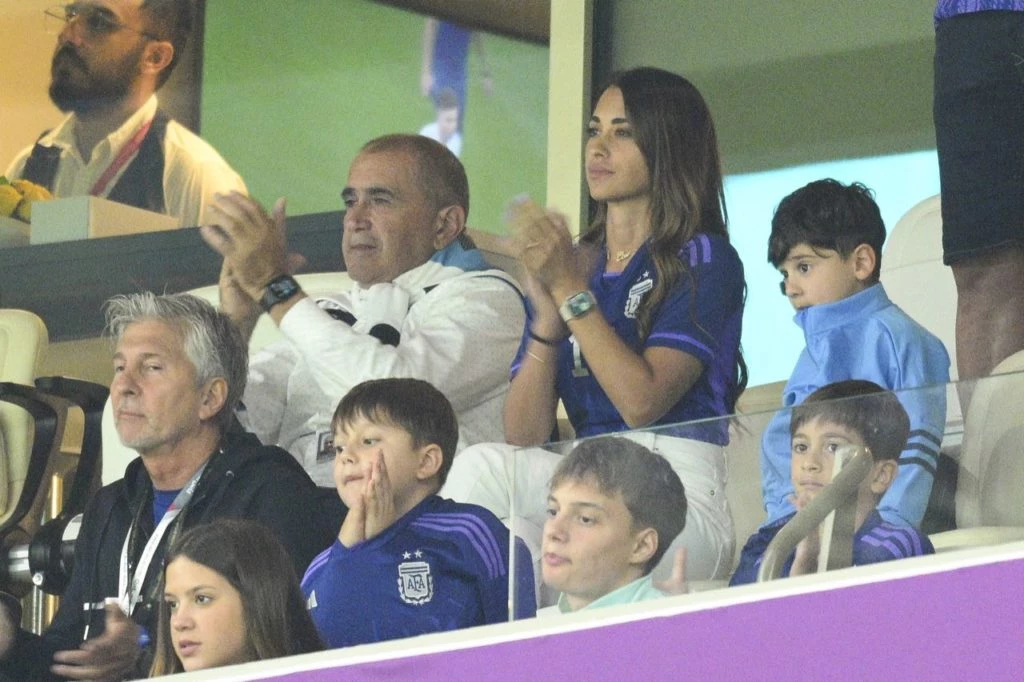 Antonela Roccuzzo en el partido contra Países Bajos