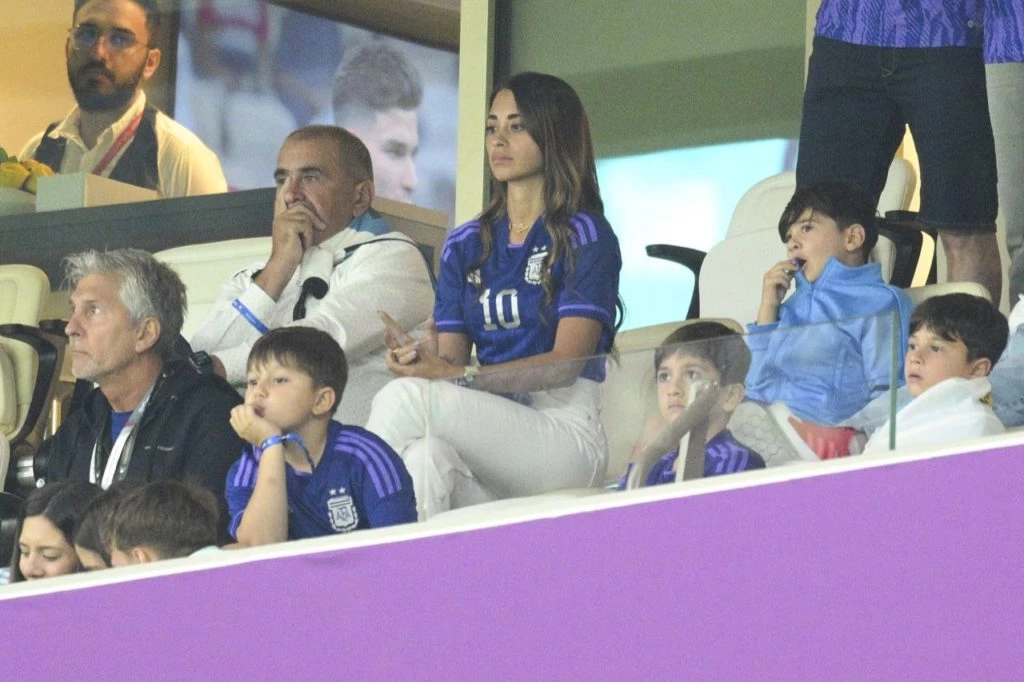 Antonela Roccuzzo en el partido contra Países Bajos