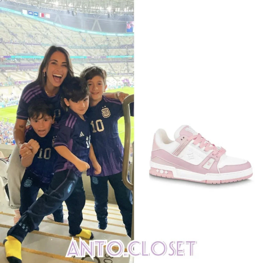 El look de Antonela Roccuzzo para alentar a la selección argentina frente a Croacia. Foto: Instagram.