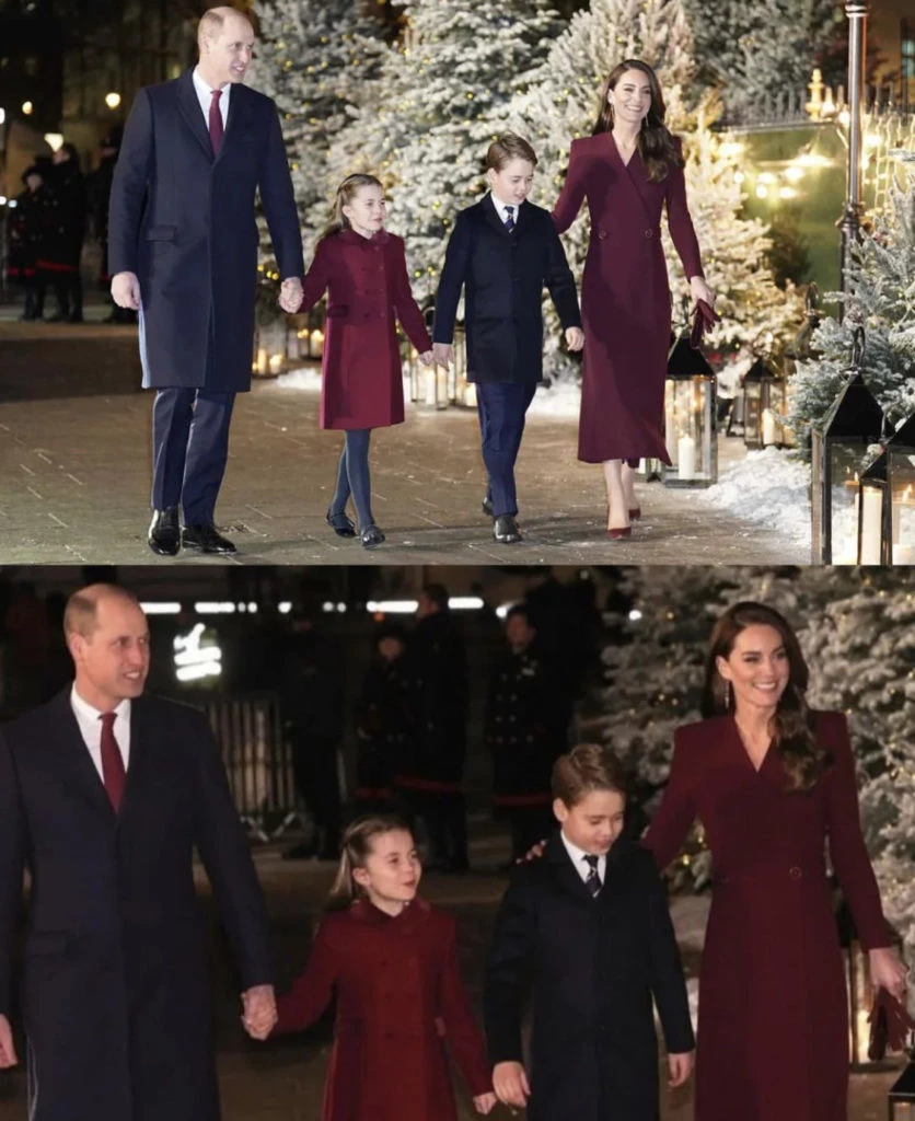 Los príncipes de Gales y sus hijos en el tradicional concierto de Navidad en Londres. Foto: Instagram.