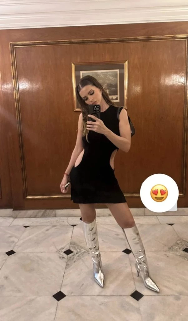 La China Suárez y un look total black. Foto: Instagram.