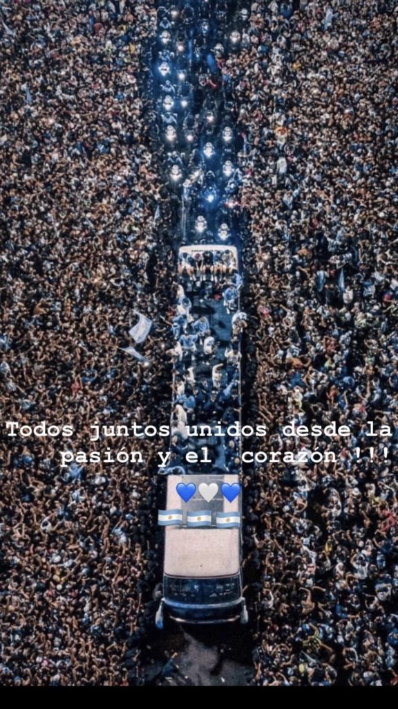 Juliana Awada mostró su apoyo a la selección argentina. Foto: Instagram.