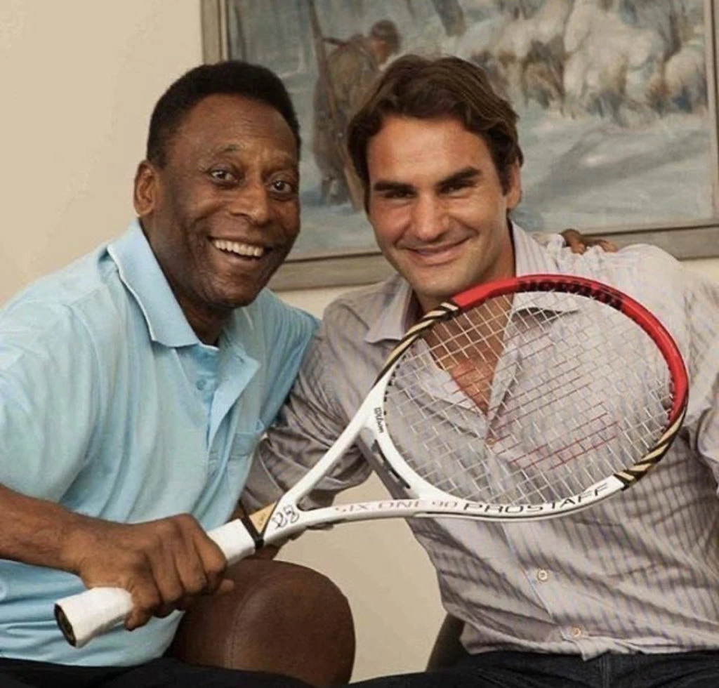 Pelé junto a Roger Federer