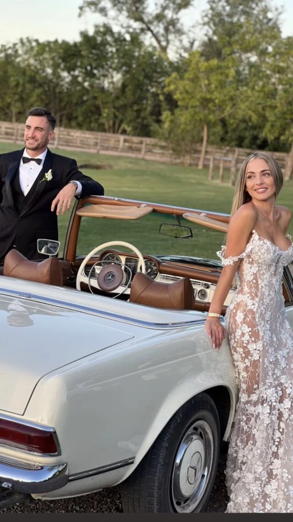 Carolina Calvagni y Nicolás Tagliafico en su casamiento