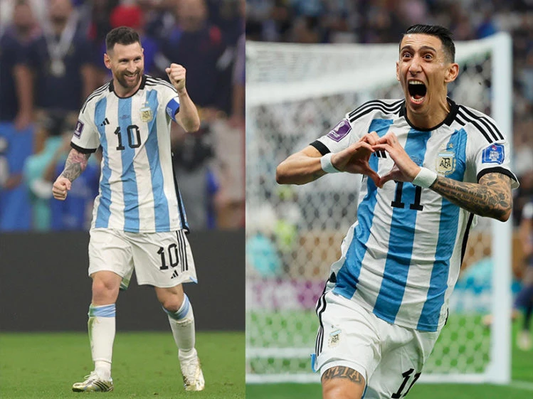 Estallados de alegría: las fotos de Leo Messi y Ángel Di María de los mejores momentos del primer tiempo de la final - Revista Para Ti