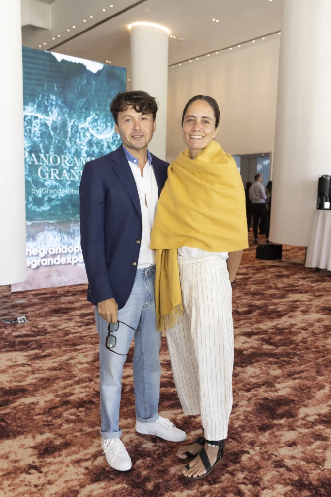 Wally Diamante y Catalina Chavanne en la apertura de The Grand Center