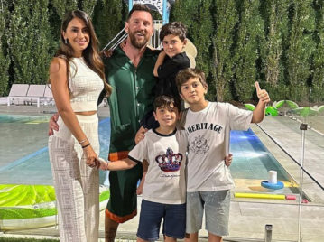 Antonela Roccuzzo compartió una tierna foto hogareña de Lionel Messi y sus hijos
