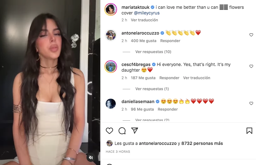 Antonela Roccuzzo fan de maria taktouk