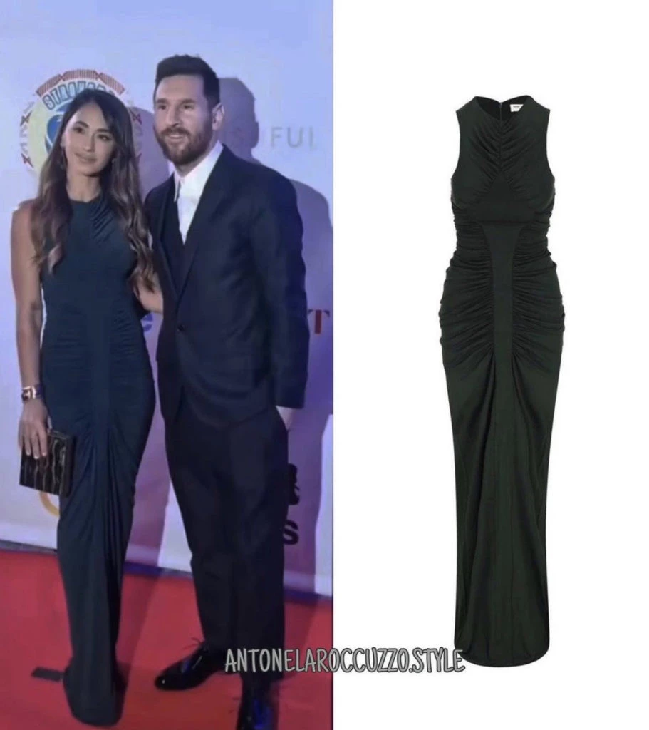 Antonela llevó un vestido Saint Laurent. Foto: Instagram.