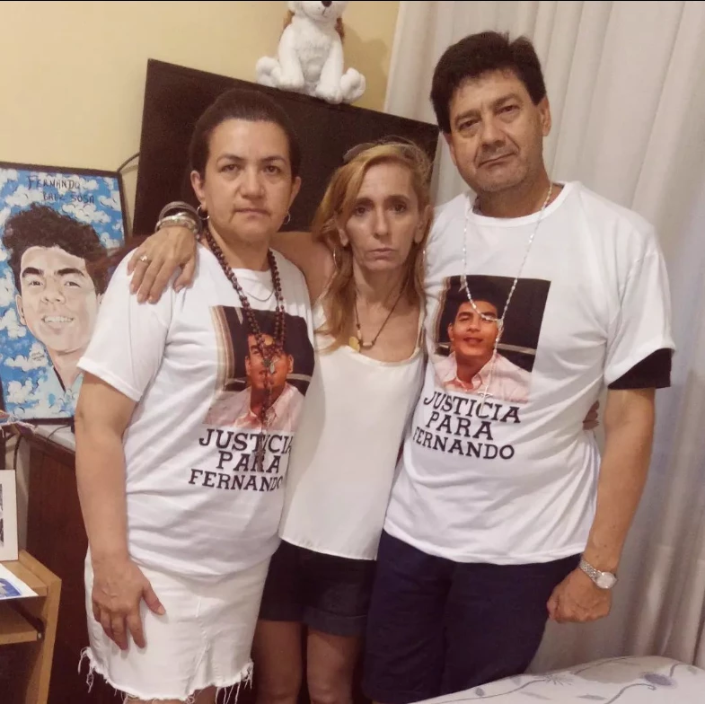 Jimena Aduriz y los papás de Fernando Baez Sosa