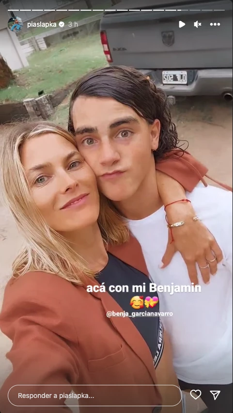 Pia Slapka con su hijo Benjamin