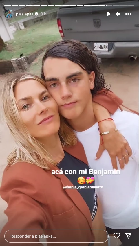 Pia Slapka con su hijo Benjamin