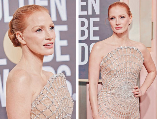 Así se hizo el espectacular vestido que usó Jessica Chastain para los Globos de Oro