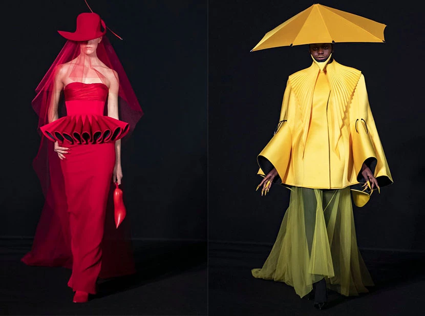 Robert Wun, ganador del último Premio Especial de Andam, un premio para jóvenes talentos, debutó el jueves por la noche en el mundo de la Alta Costura