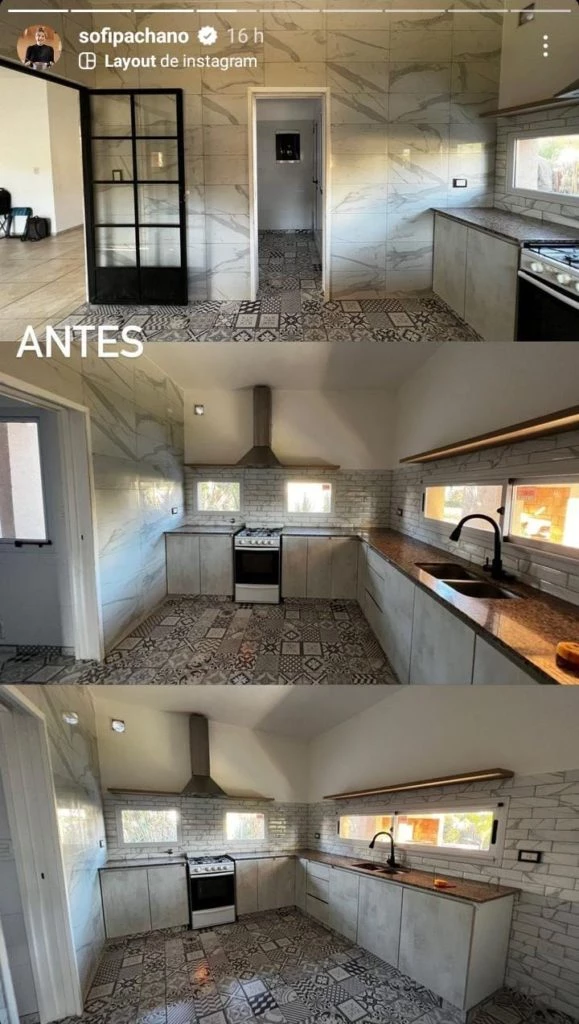 El antes y después de la cocina de Sofía Pachano