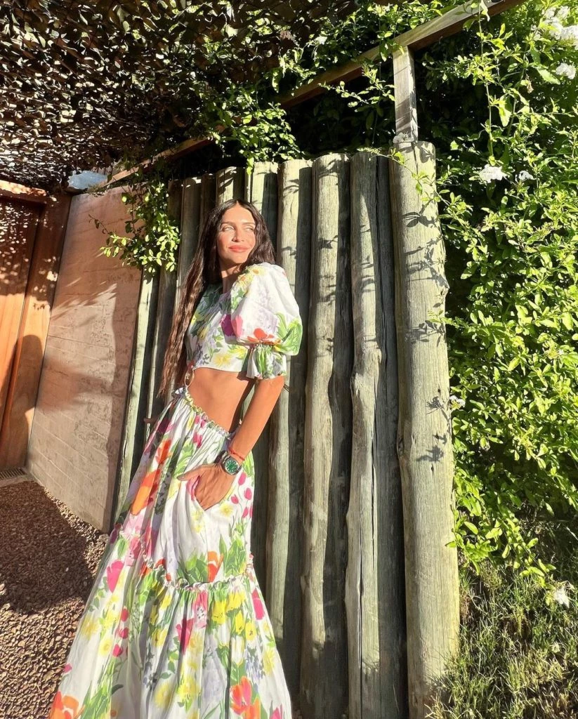 El look estampado de Zaira Nara en Punta del Este