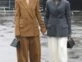 Sarah Paulson y su pareja Holland Taylor en el desfile de Fendi