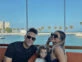 Agustina Gandolfo y Lautaro Martínez junto a su hija en Qatar