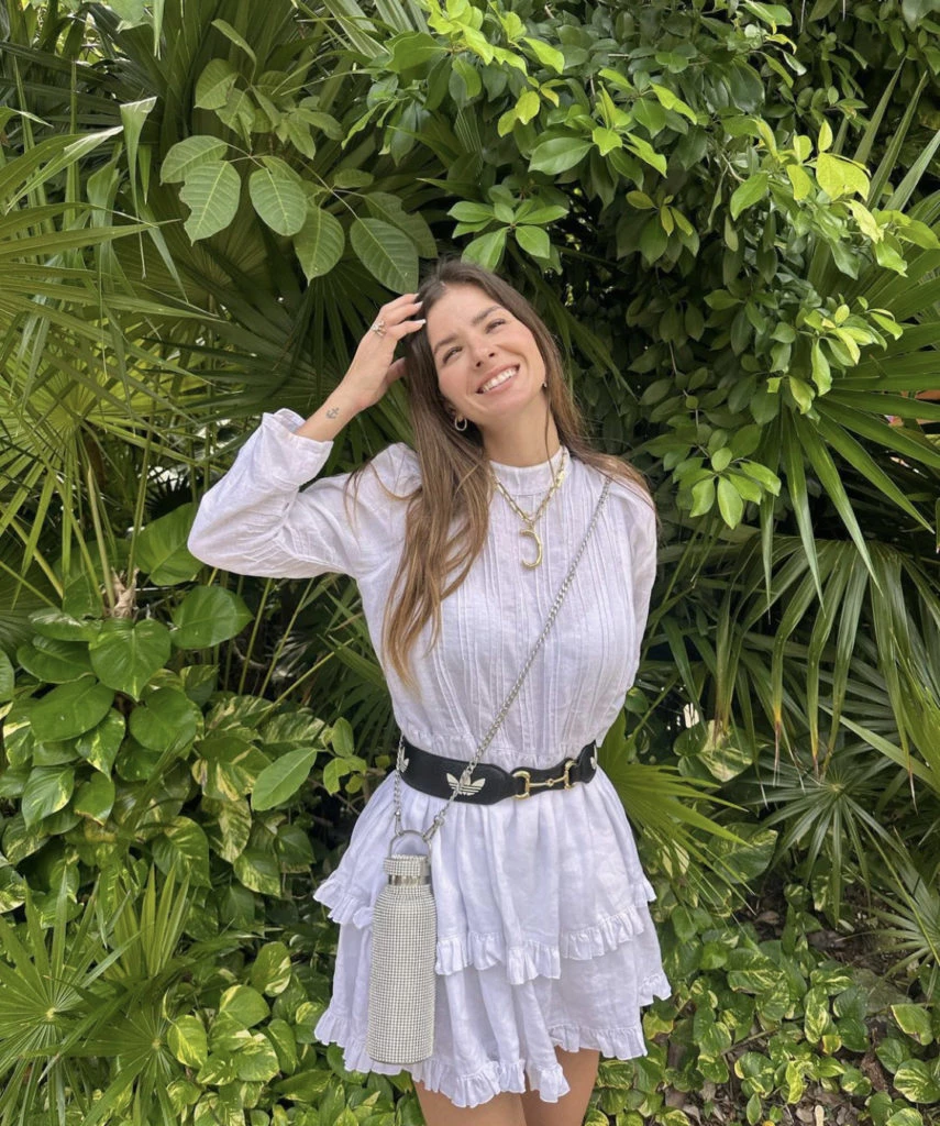 La China Suárez usó en México un exclusivo cinto de Gucci X Adidas