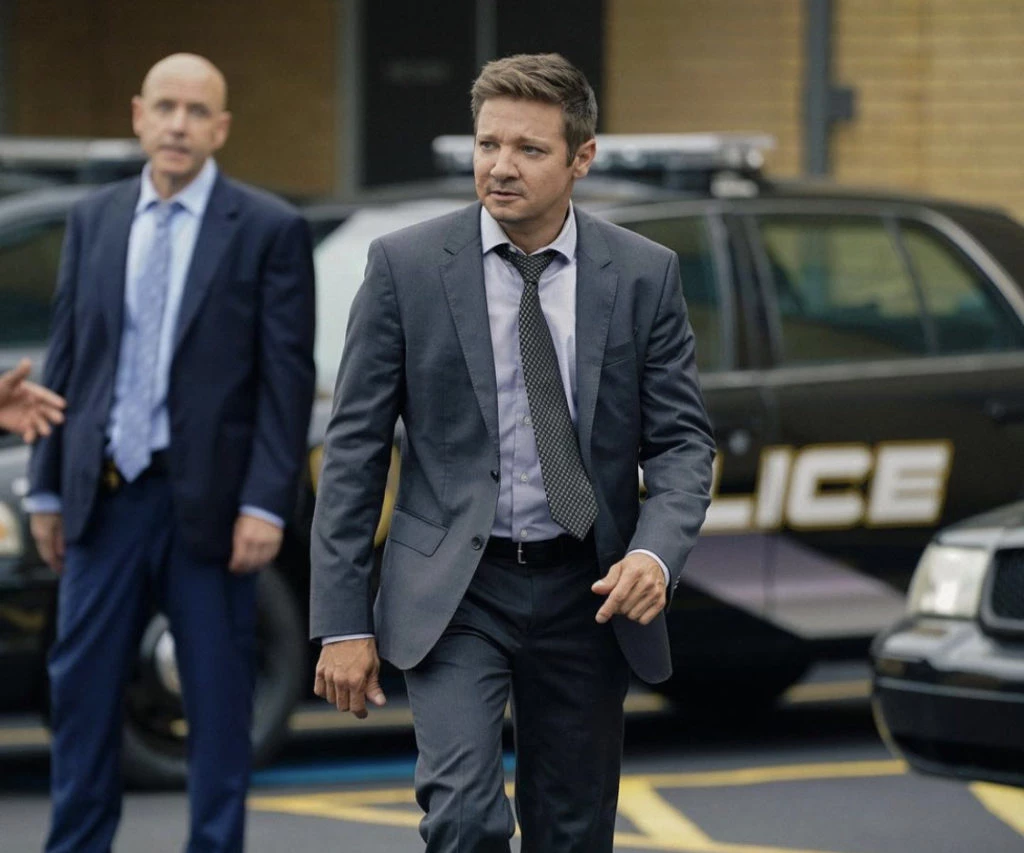 Jeremy Renner actuando en una de sus últimas películas del 2022