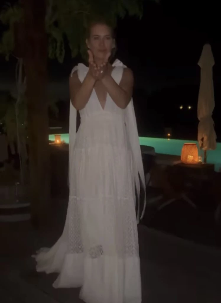 Valeria Mazza lució un vestido blanco en la noche de Punta del Este. Foto: Instagram.