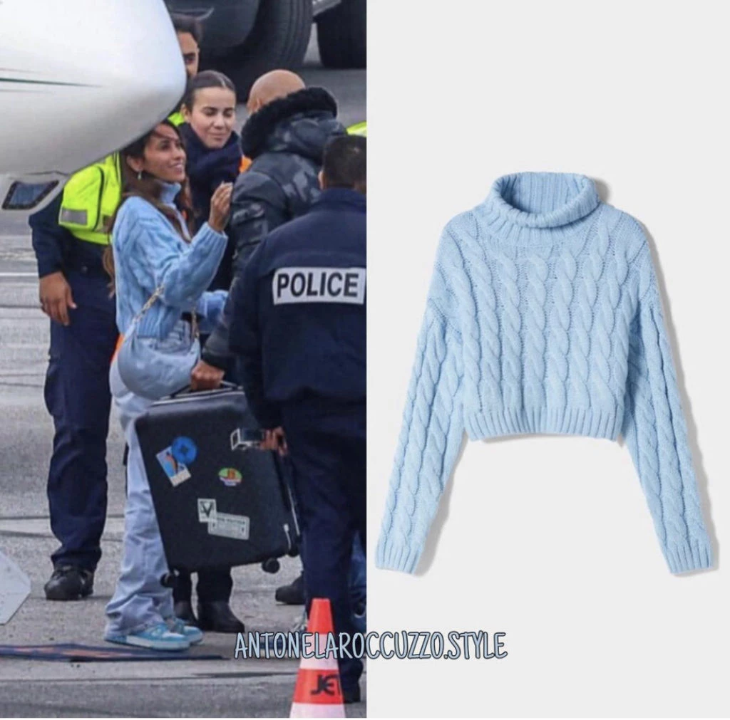 El look casual de Antonela Roccuzzo para viajar a París. Foto: Instagram.