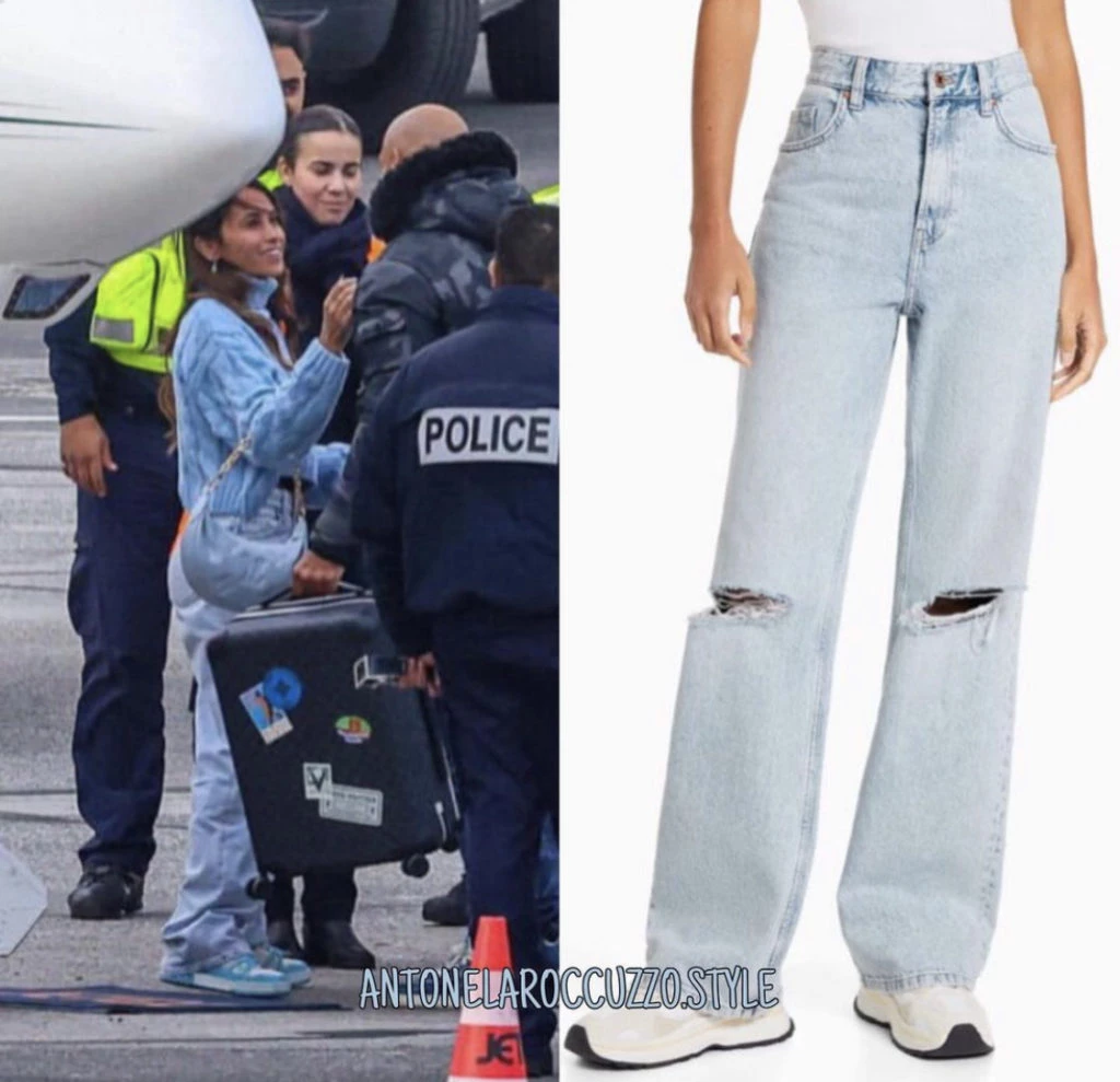 El look casual de Antonela Roccuzzo para viajar a París. Foto: Instagram.