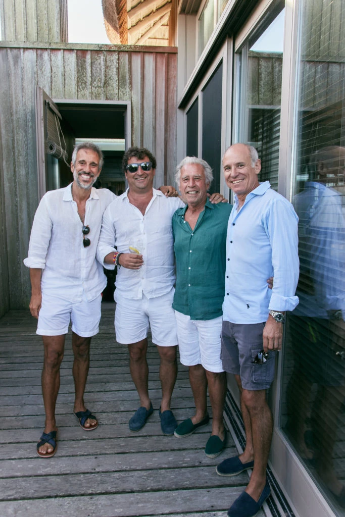 Juan Parodi, Maximo Petacchi, Eduardo Maiorano y Hernán de Amorrortu en el almuerzo de Piccolo Banfi en Punta del Este
