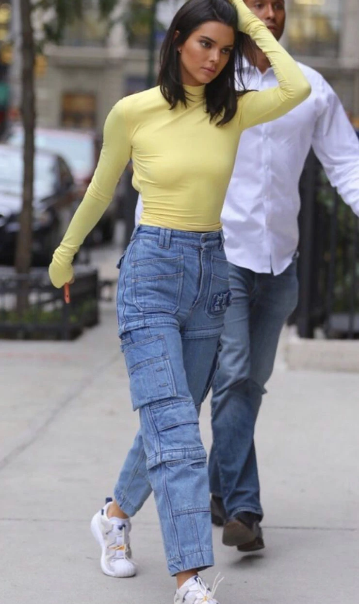Kendall Jenner with cargo jean