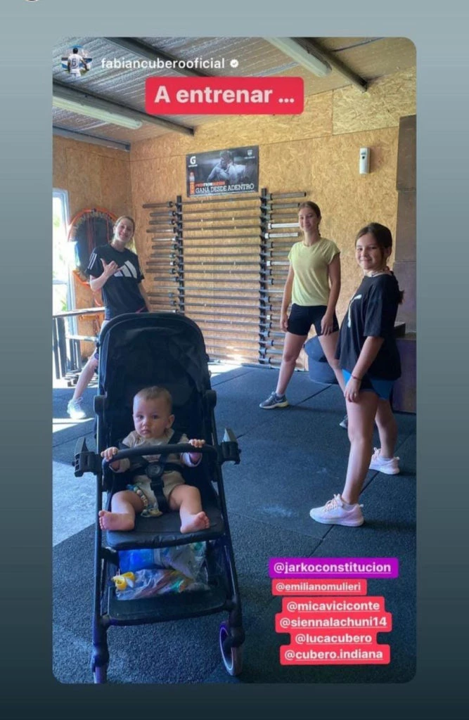 Mica Viciconte entrena junto a las hijas de Fabián Cubero y Nicole Neumann