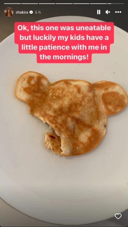 Shakira mostró los pancakes que le preparó a sus hijos