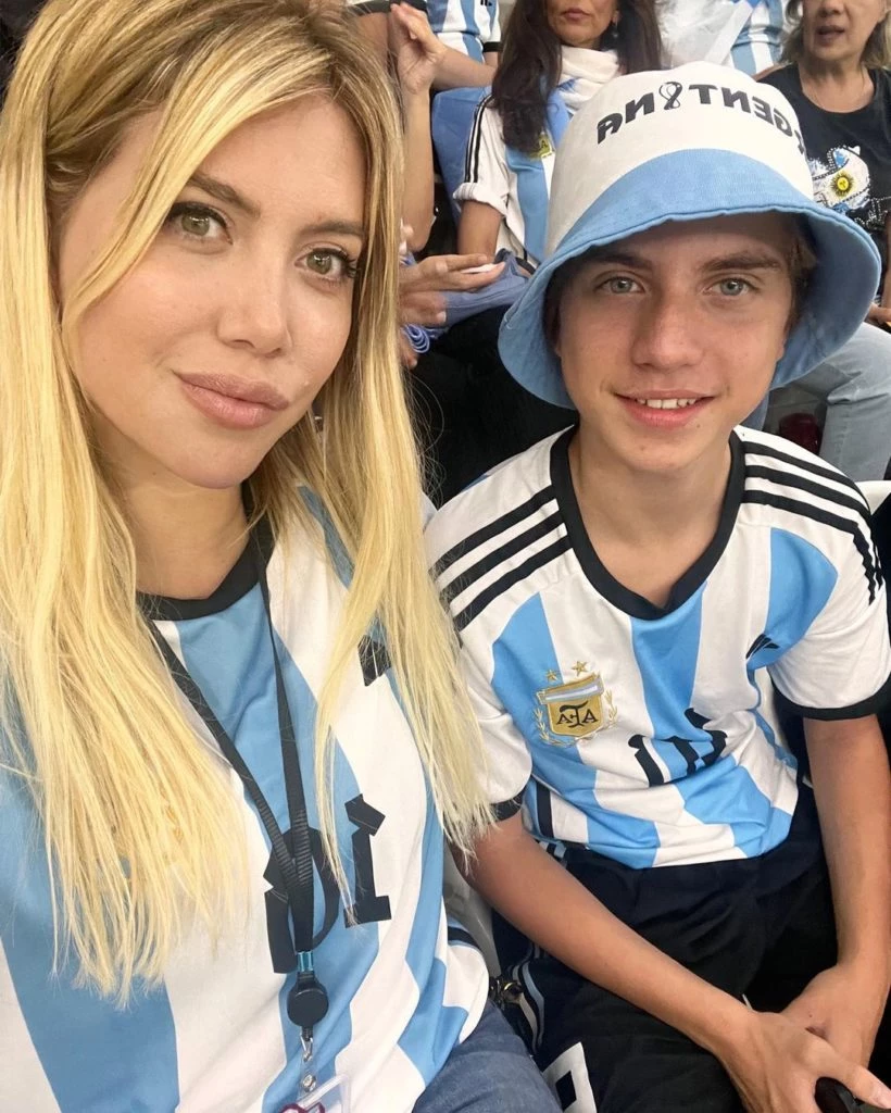 Wanda Nara con su hijo Valentino de 13 años